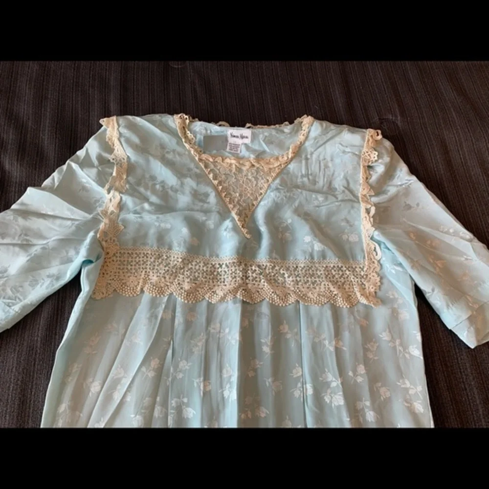 Vintage 50’s 60’s Neiman Marcus Blue Dress Dropped waist  Getsby Old Hollywood - Picture 7 of 12